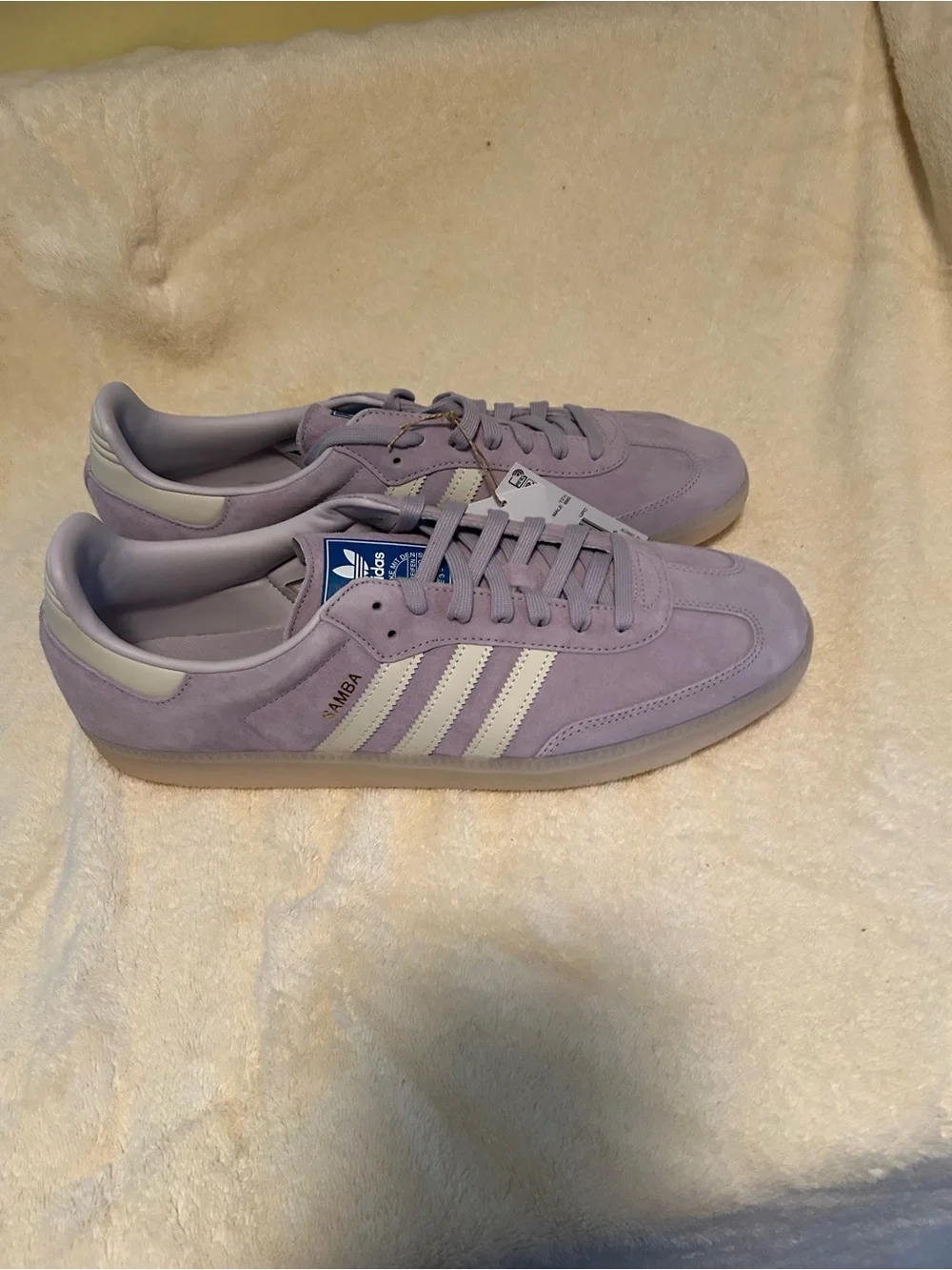 Adidas Samba OG Silver Dawn Lavender Suede Sneakers –New With Tags size Mens -14